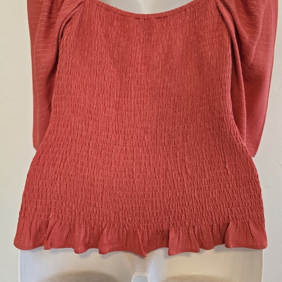 Express - Coral Smocked Blouse - Picture 8 of 13